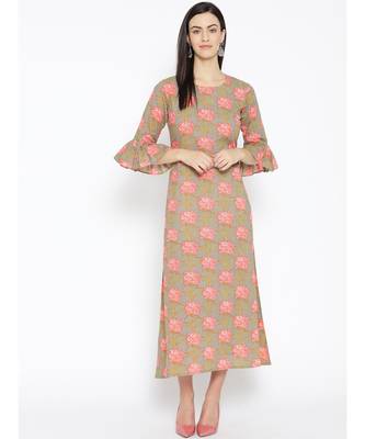 green printed cotton kurtis 1