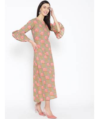 green printed cotton kurtis 4