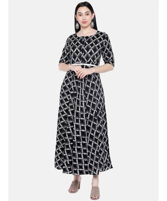 black printed rayon kurtis 1