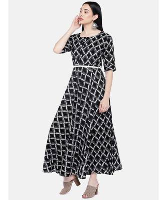 black printed rayon kurtis 2