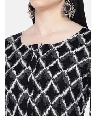 black printed rayon kurtis 5