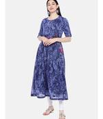 blue printed georgette kurtis