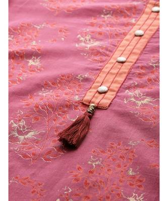 purple printed cotton kurta-sets 5