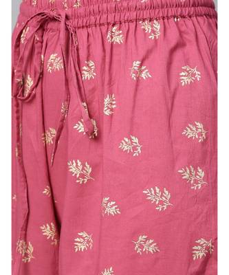 purple printed cotton kurta-sets 6