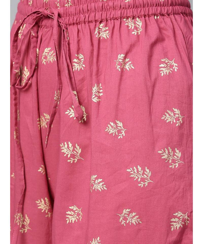 purple printed cotton kurta-sets