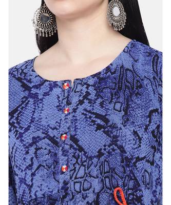 blue printed georgette kurtis 5