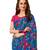Blue printed georgette saree