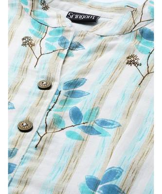 white printed cotton kurta-sets 2