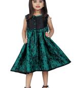 Kids Green Brocade Frock 