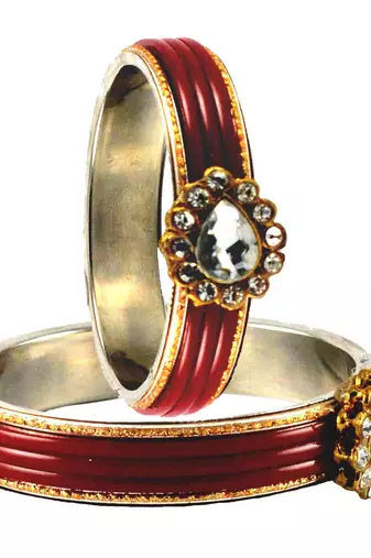 Maroon Crystal Bangles And Bracelets