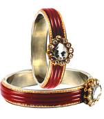 Maroon Crystal Bangles And Bracelets