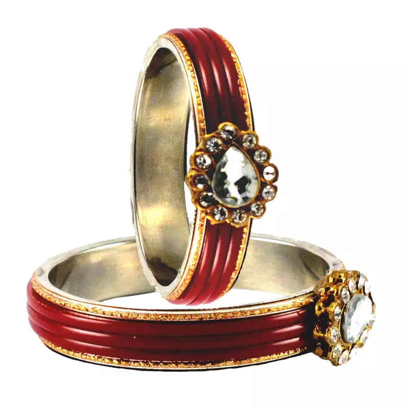 Maroon Crystal Bangles And Bracelets
