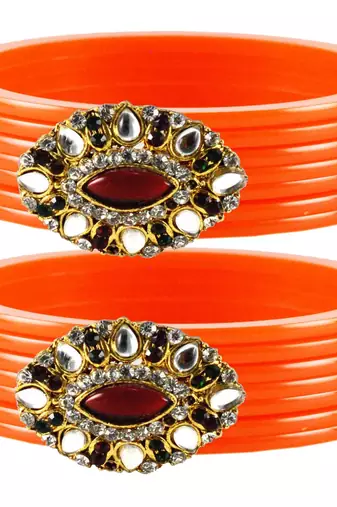 Orange Crystal Bangles And Bracelets