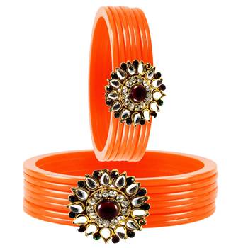 Orange Crystal Bangles And Bracelets 2