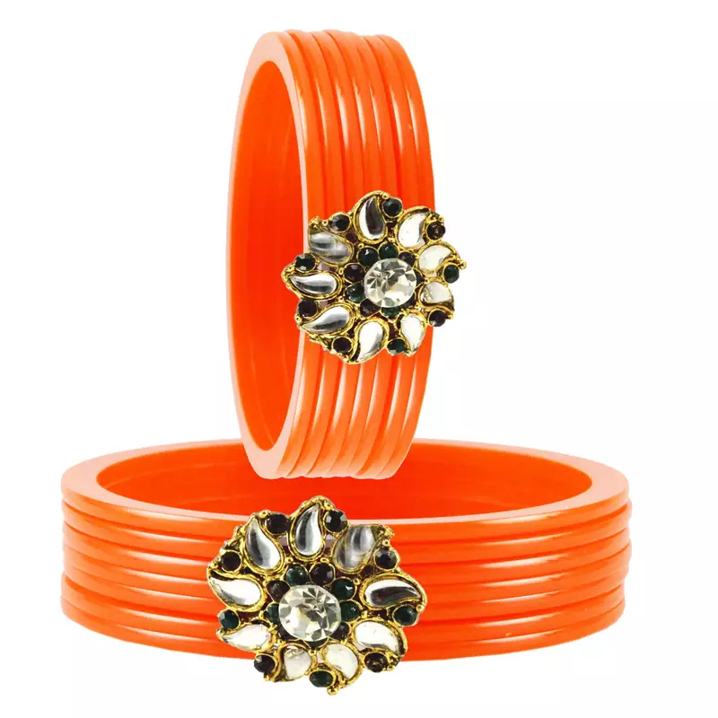 Orange Crystal Bangles And Bracelets
