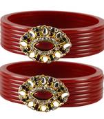 Maroon Crystal Bangles And Bracelets