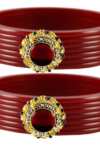Maroon Crystal Bangles And Bracelets