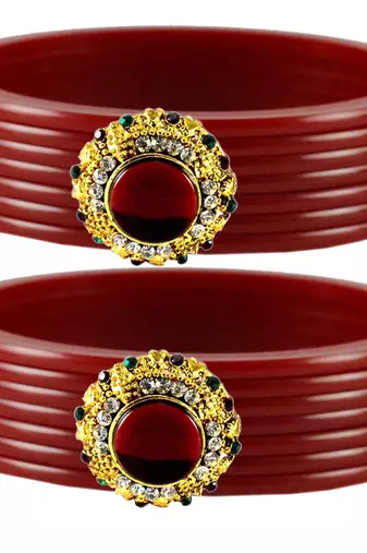Maroon Crystal Bangles And Bracelets