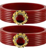 Maroon Crystal Bangles And Bracelets
