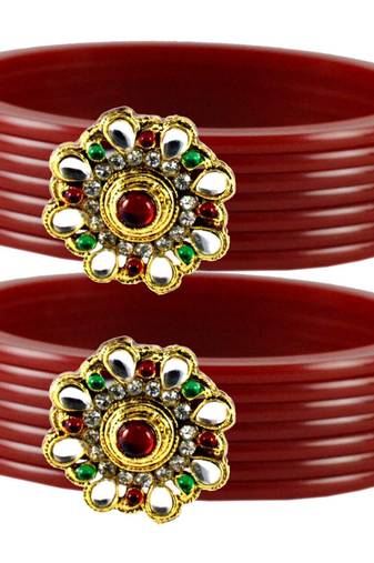 Maroon Crystal Bangles And Bracelets