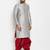 Silver plain silk dhoti-kurta