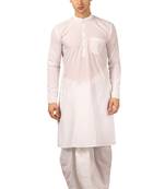 White plain cotton dhoti-kurta