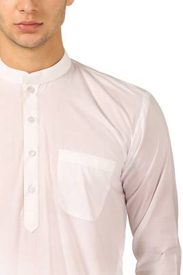 White plain cotton dhoti-kurta 4