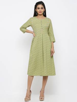 Green printed cotton kurtas-and-kurtis 1