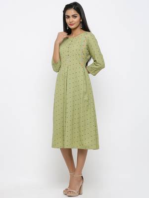 Green printed cotton kurtas-and-kurtis 2
