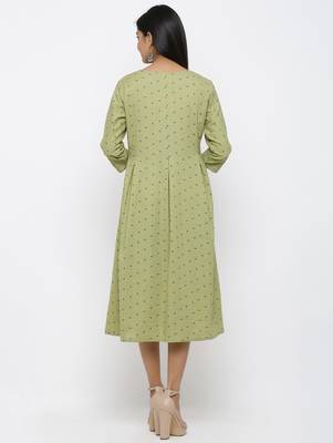 Green printed cotton kurtas-and-kurtis 5