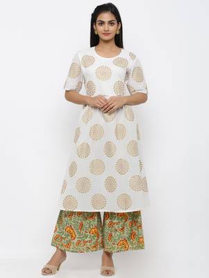 Off white printed cotton kurtas-and-kurtis 1