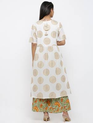 Off white printed cotton kurtas-and-kurtis 5