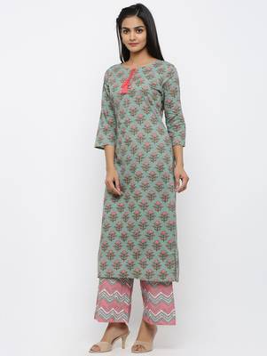 Green printed cotton kurtas-and-kurtis 2