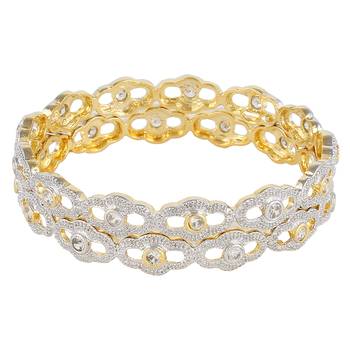 Gold Cubic Zirconia Bangles And Bracelets 1