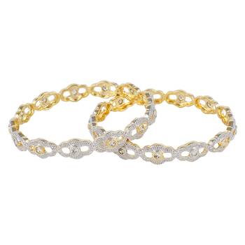 Gold Cubic Zirconia Bangles And Bracelets 2