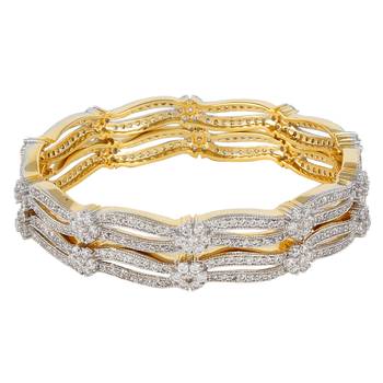 Gold Cubic Zirconia Bangles And Bracelets 1