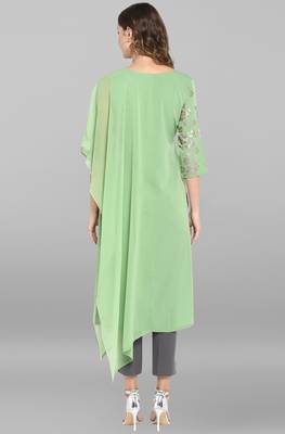 Gold printed crepe kurta 5