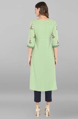 Janasya Gold printed crepe kurta 5