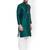 Green plain silk kurta-pajama