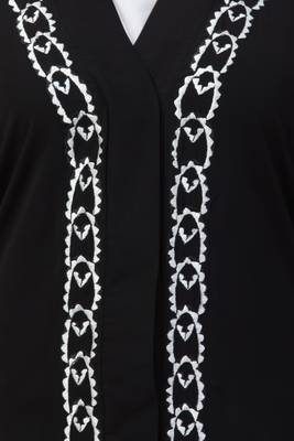 MRC Women Black Front Open Embroidery Abaya 5