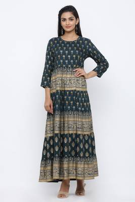 Green printed rayon kurtas-and-kurtis 1