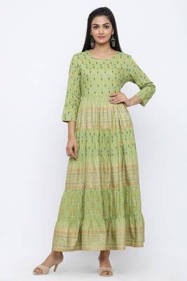Green printed rayon kurtas-and-kurtis 1
