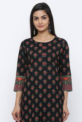 Black printed cotton kurta-sets 5