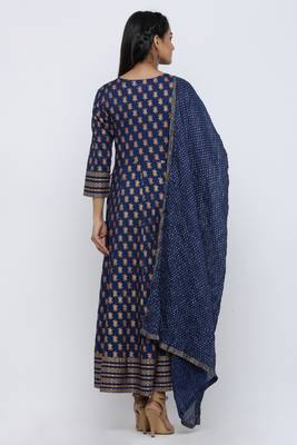 Blue printed rayon kurta-sets 2