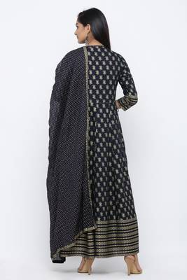 Blue printed rayon kurta-sets 2
