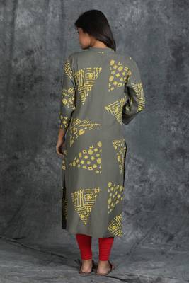 Grey printed rayon ethnic-kurtis 2