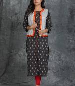 Grey printed cotton cotton-kurtis