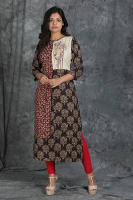 Multicolor printed rayon ethnic-kurtis 1