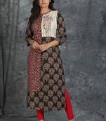 Multicolor printed rayon ethnic-kurtis