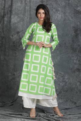 Green printed cotton cotton-kurtis 1